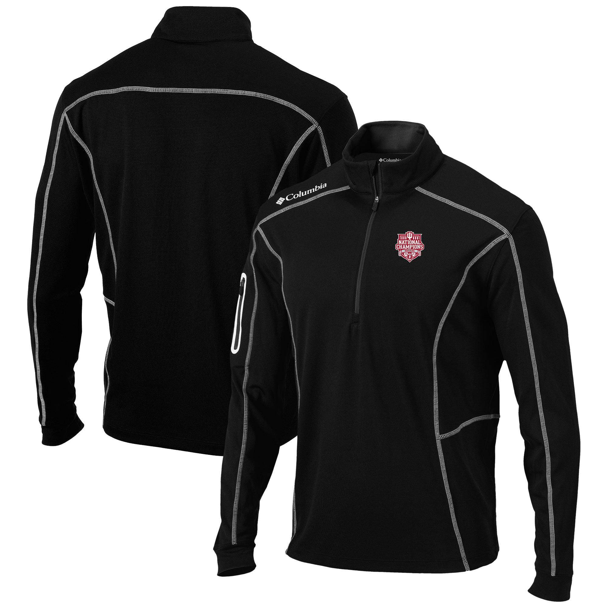 Men's Columbia Black Indiana Hoosiers College Football Playoff 2025 National Champions Omni-Wick Shotgun Quarter-Zip Pullover