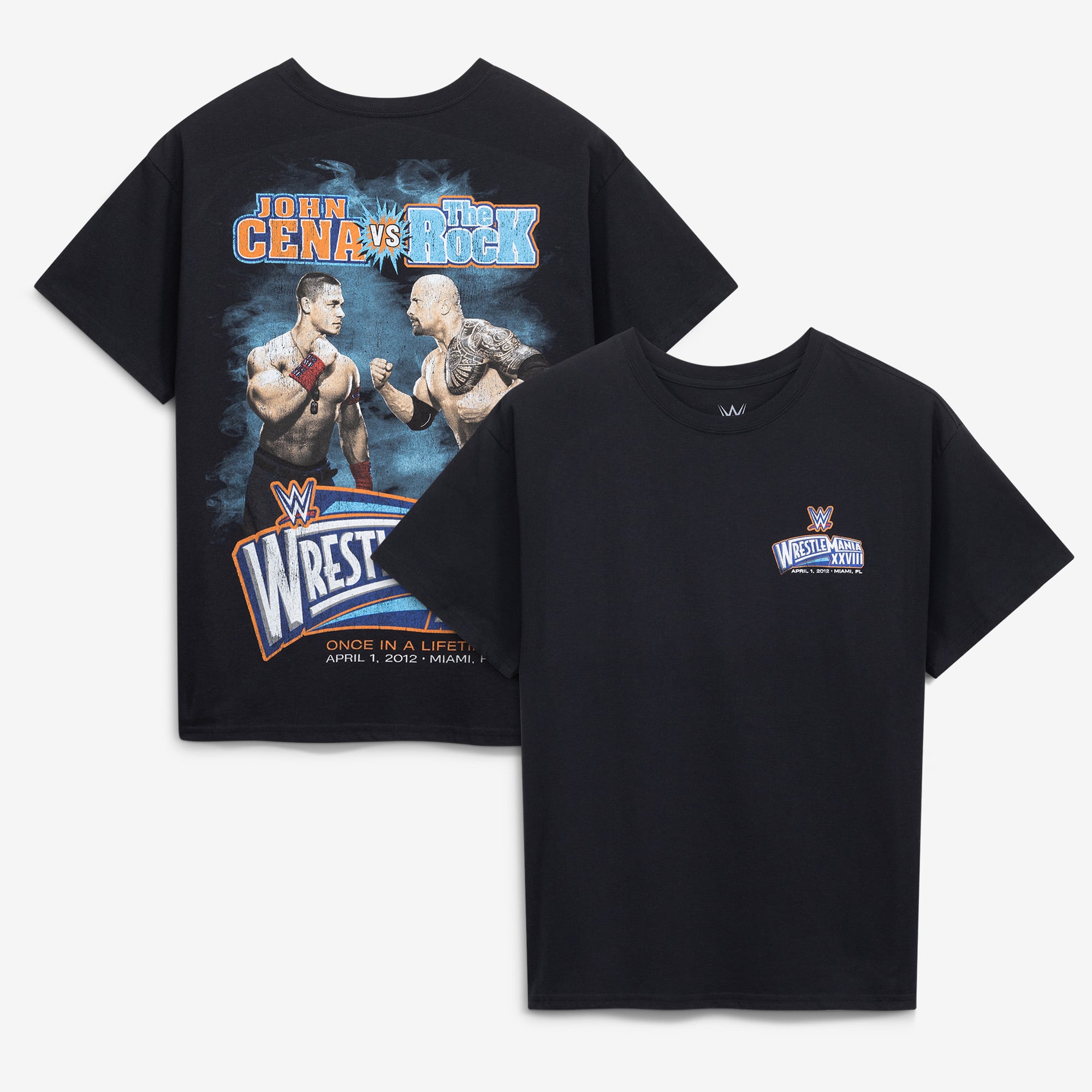 Men's Goodie Two Sleeves  Black The Rock vs. John Cena Graphic T-Shirt