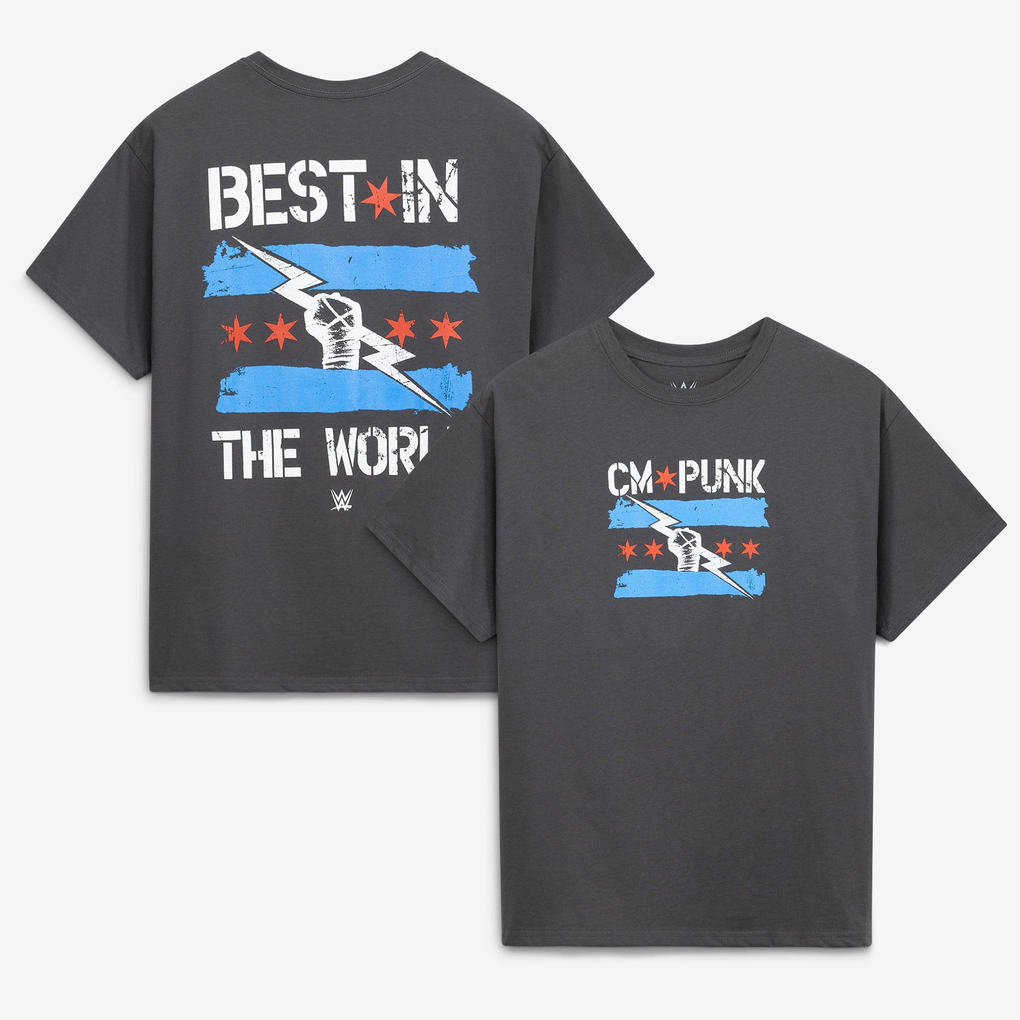 Men's Goodie Two Sleeves  Charcoal CM Punk Best in the World Graphic T-Shirt