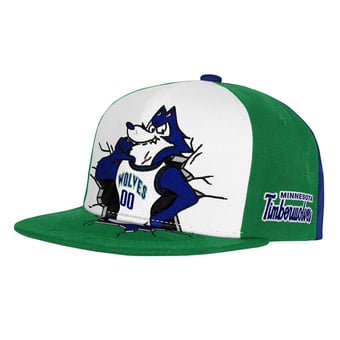 Youth Mitchell & Ness  Green Minnesota Timberwolves Mascot Snapback Hat