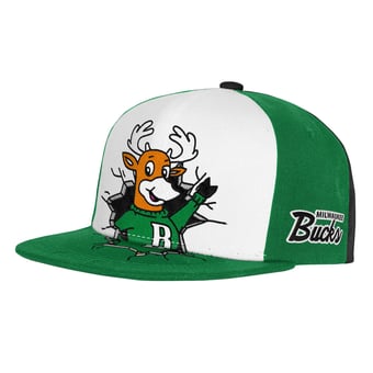 Youth Mitchell & Ness  Green Milwaukee Bucks Mascot Snapback Hat