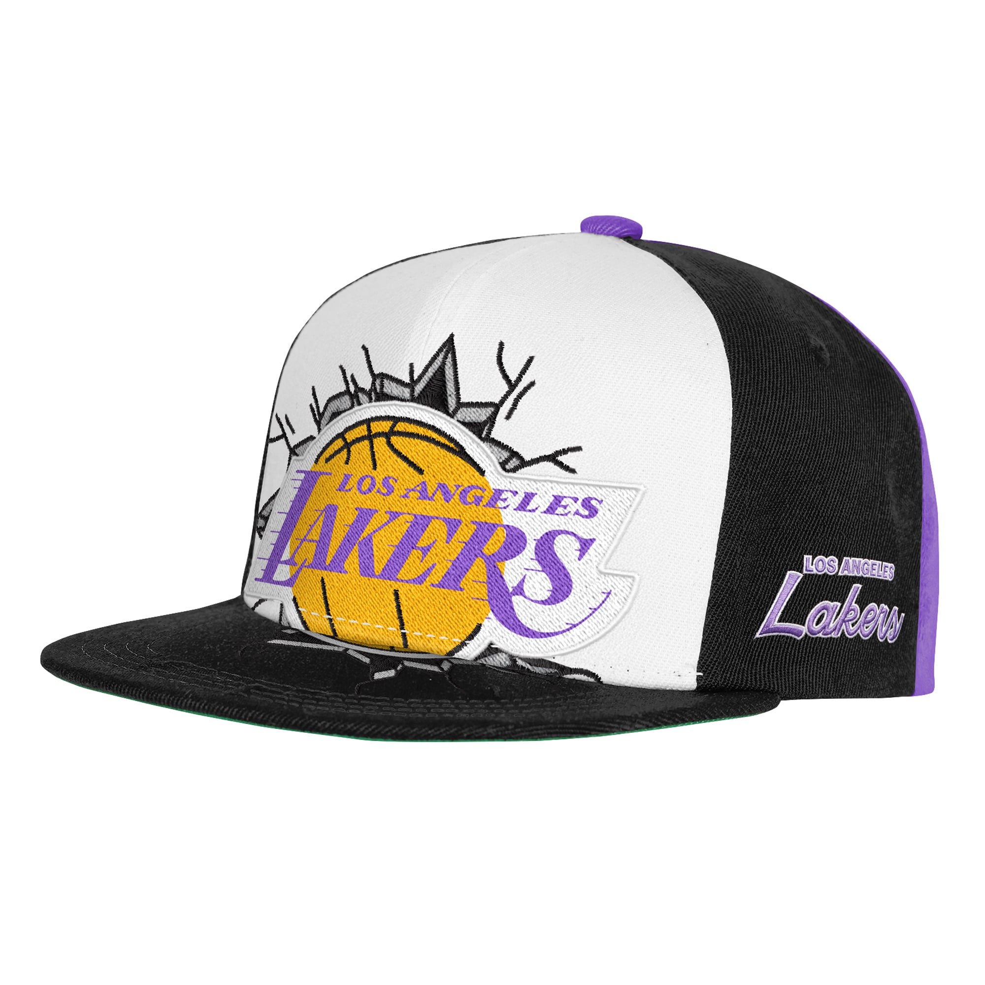 Youth Mitchell & Ness  White Los Angeles Lakers Mascot Snapback Hat