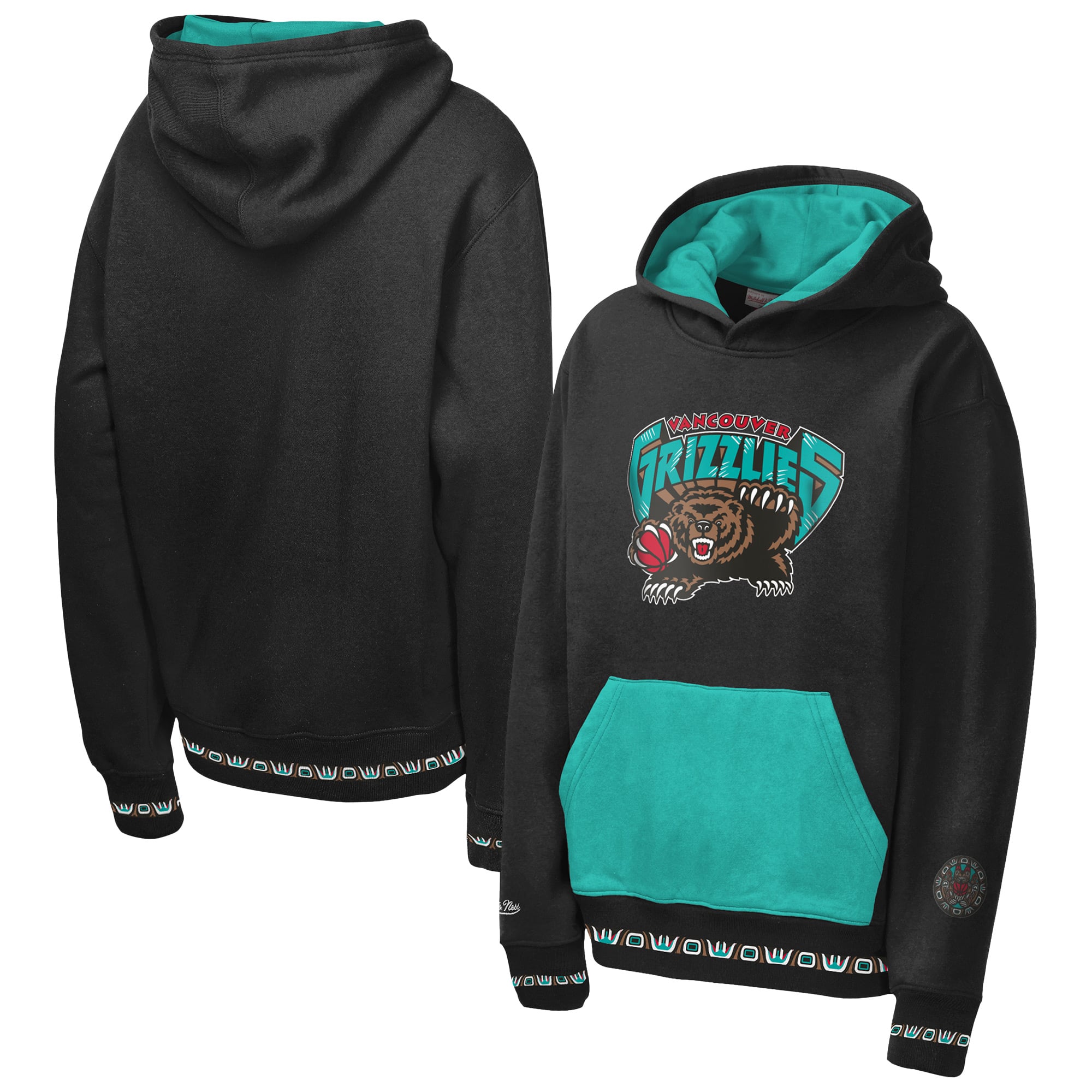 Youth Mitchell & Ness  Black Vancouver Grizzlies Playmaker Fashion Fleece Hoodie