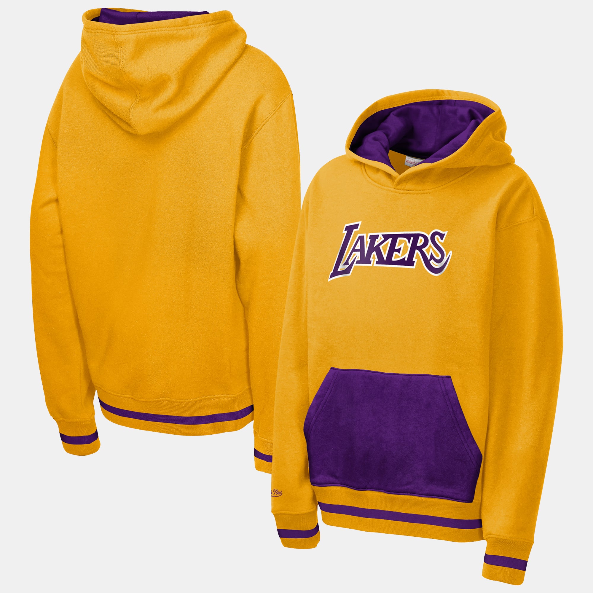 Youth Mitchell & Ness Gold Los Angeles Lakers Playmaker Fashion Fleece Hoodie