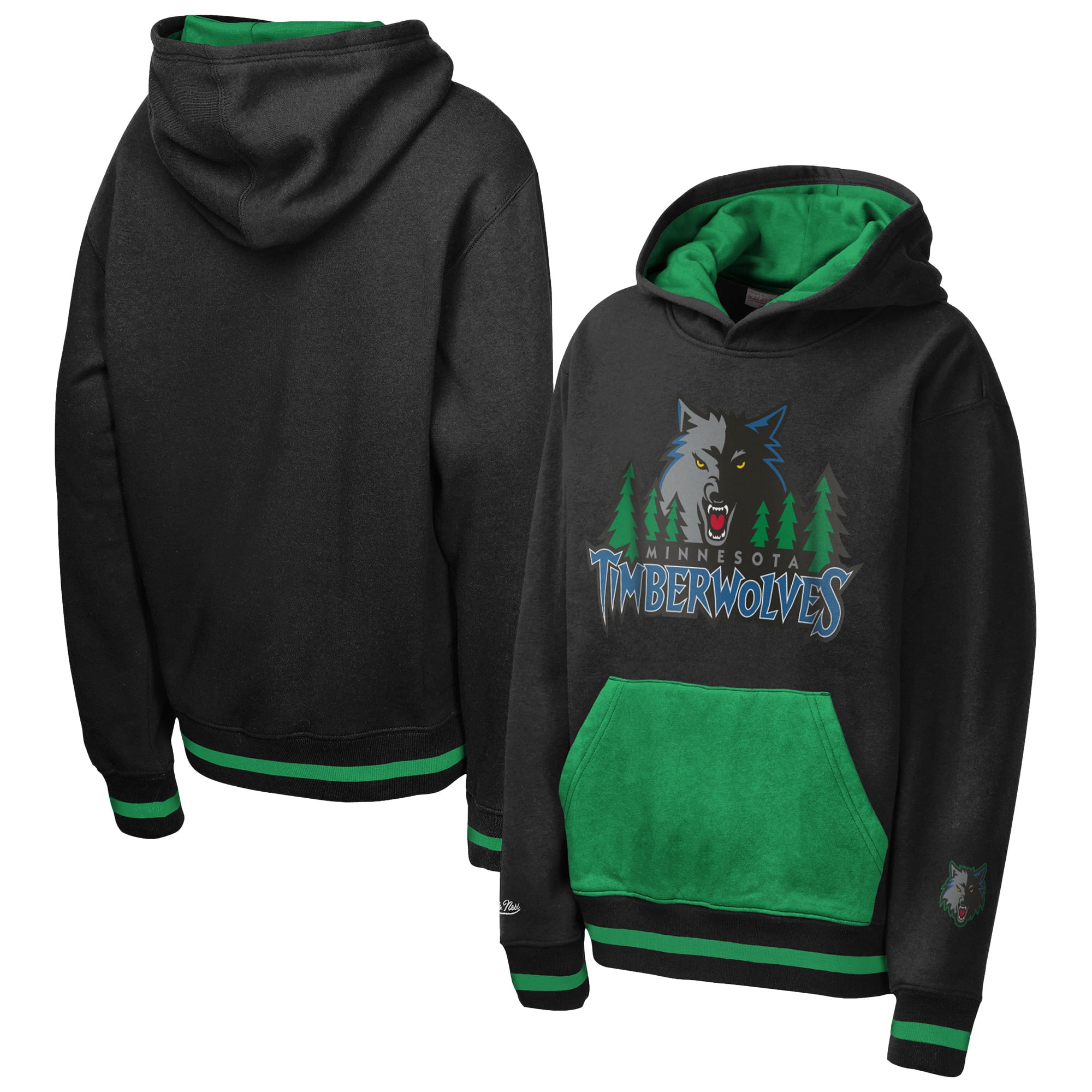 Youth Mitchell & Ness Navy Minnesota Timberwolves Playmaker Fashion Fleece Hoodie