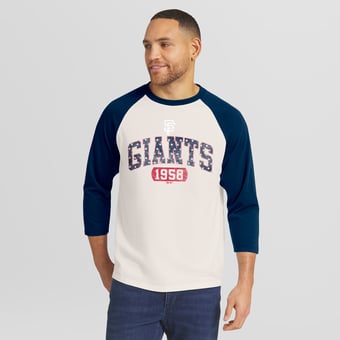 Men's Darius Rucker Collection by Fanatics  Cream/Navy San Francisco Giants Americana 3/4-Sleeve Raglan T-Shirt