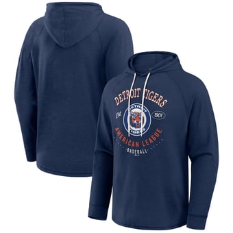 Men's Darius Rucker Collection by Fanatics  Blue Detroit Tigers Raglan Hooded Long Sleeve T-Shirt