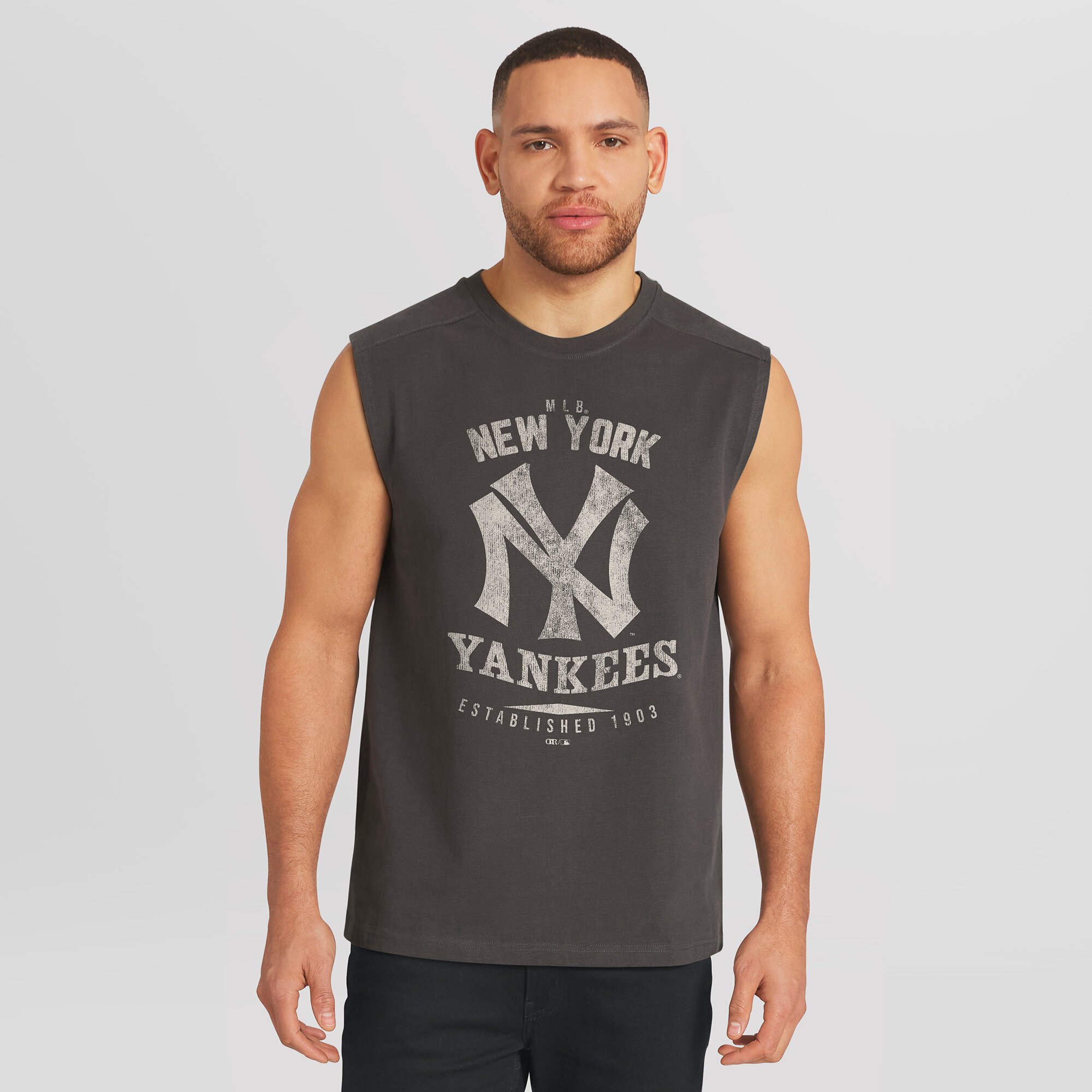 Men's Darius Rucker Collection by Fanatics  Charcoal New York Yankees Muscle Tank Top