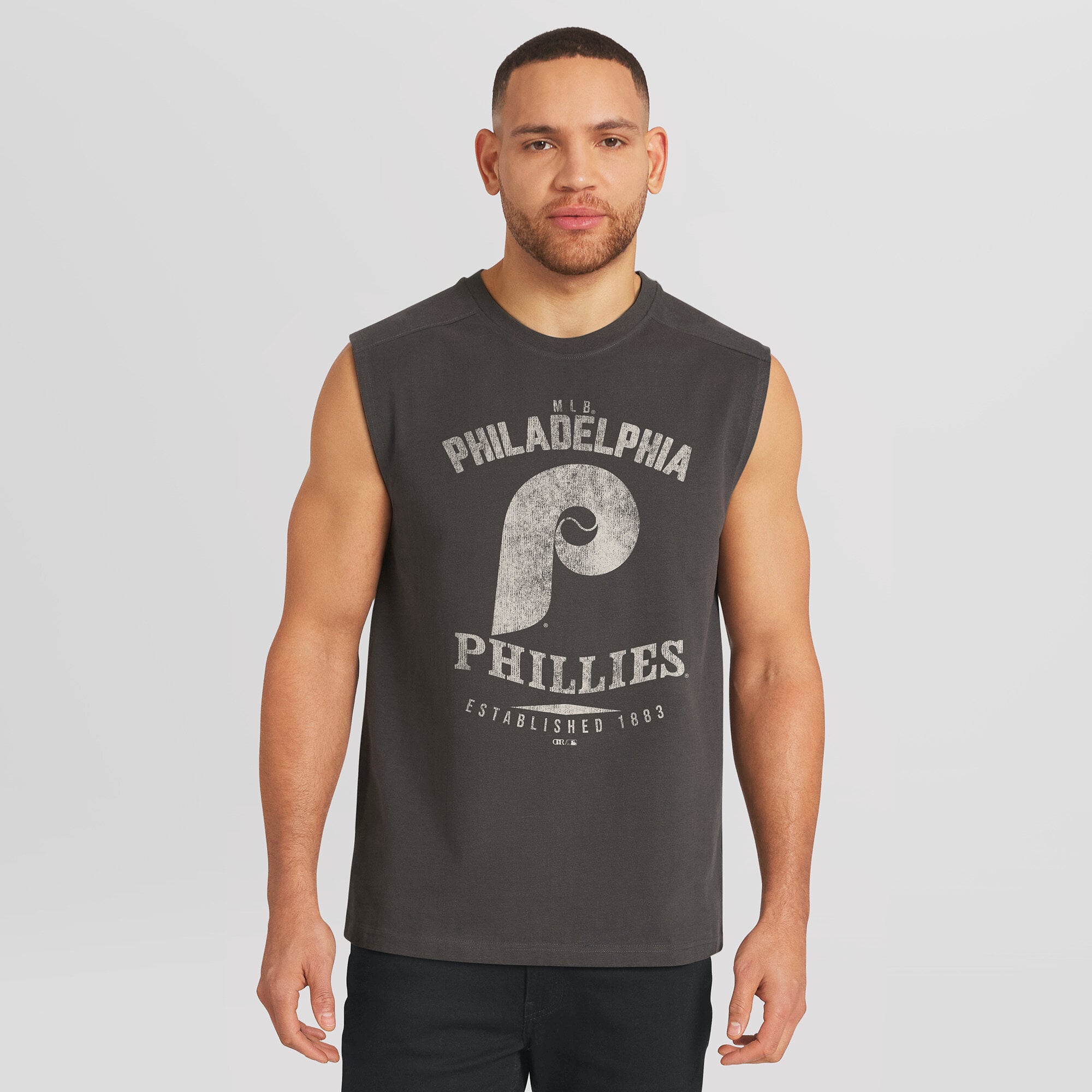 Men's Darius Rucker Collection by Fanatics  Charcoal Philadelphia Phillies Muscle Tank Top