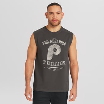 Men's Darius Rucker Collection by Fanatics  Charcoal Philadelphia Phillies Muscle Tank Top