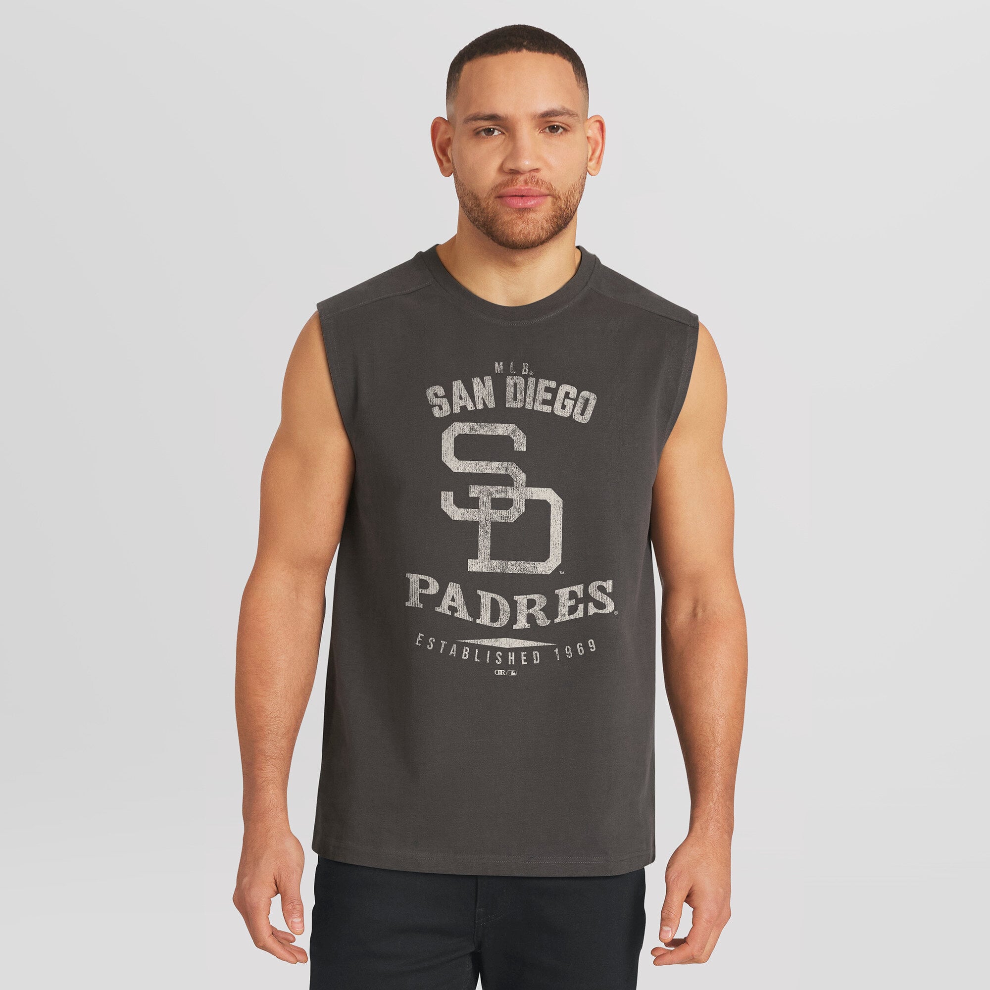 Men's Darius Rucker Collection by Fanatics  Charcoal San Diego Padres Muscle Tank Top