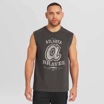 Men's Darius Rucker Collection by Fanatics  Charcoal Atlanta Braves Muscle Tank Top
