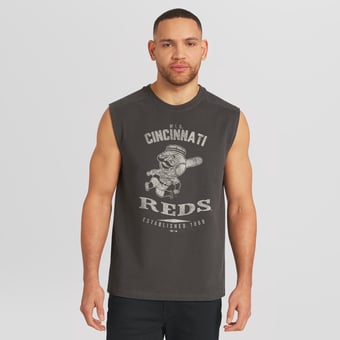 Men's Darius Rucker Collection by Fanatics  Charcoal Cincinnati Reds Muscle Tank Top