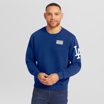Men's Darius Rucker Collection by Fanatics Royal Los Angeles Dodgers Washed Crew Neck Pullover Sweatshirt