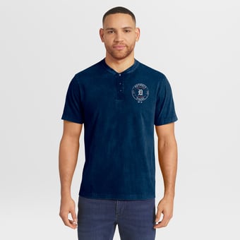 Men's Darius Rucker Collection by Fanatics  Navy Detroit Tigers Washed Henley Shirt