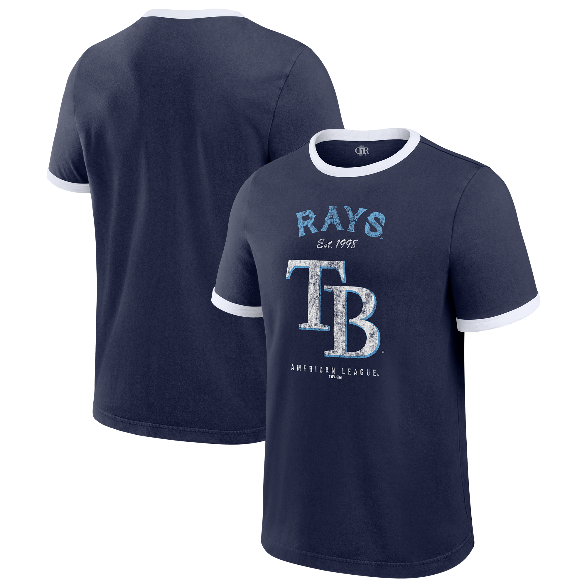 Men’s Darius Rucker Collection by Fanatics Navy Tampa Bay Rays Washed Ringer T-Shirt