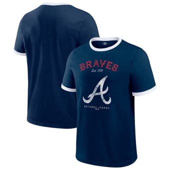 Men's Darius Rucker Collection by Fanatics  Navy Atlanta Braves Washed Ringer T-Shirt