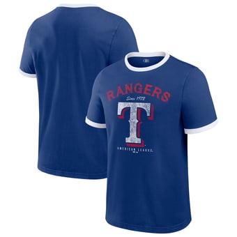 Men's Darius Rucker Collection by Fanatics  Royal Texas Rangers Washed Ringer T-Shirt