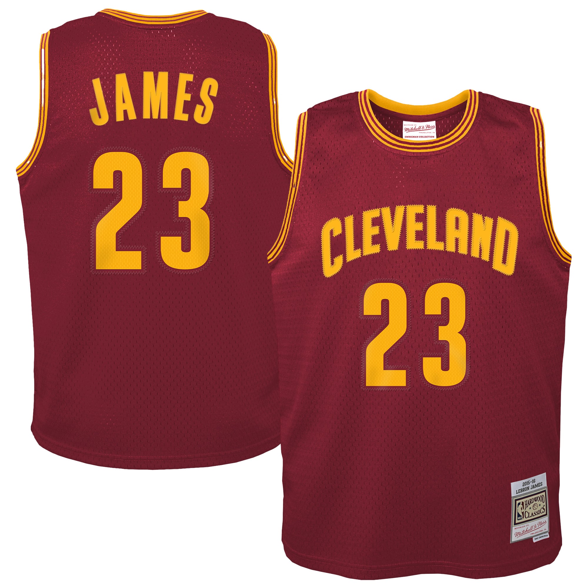 Youth Mitchell & Ness LeBron James Wine Cleveland Cavaliers 2015/16 Hardwood Classics Swingman Jersey