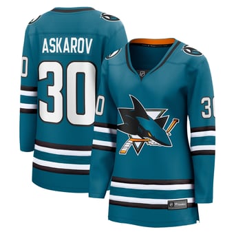 Women's Fanatics Yaroslav Askarov Teal San Jose Sharks Home Breakaway Jersey