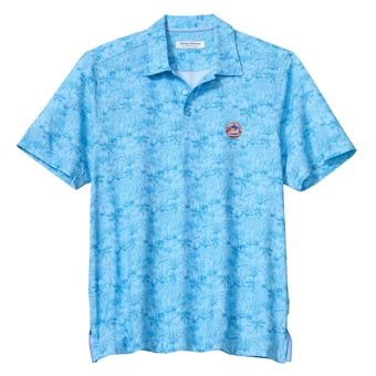 Men's Tommy Bahama Light Blue New York Mets Bahama Coast Palm Retreat IslandZone Polo