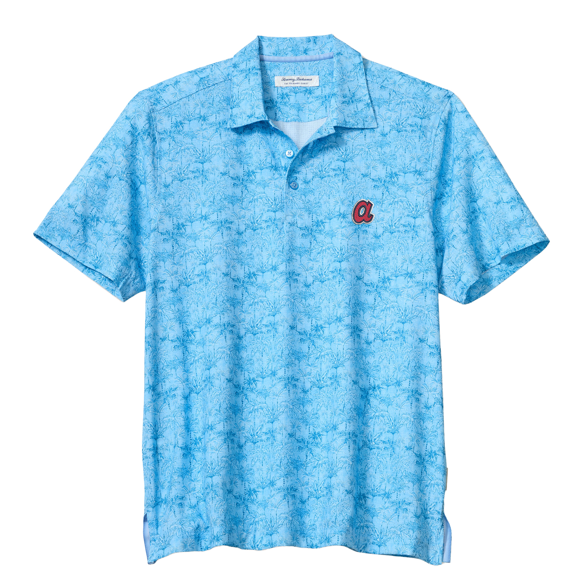 Men's Tommy Bahama Light Blue Atlanta Braves Bahama Coast Palm Retreat IslandZone Polo