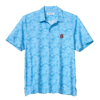 Men's Tommy Bahama Light Blue Atlanta Braves Bahama Coast Palm Retreat IslandZone Polo