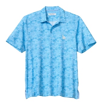 Men's Tommy Bahama Light Blue Los Angeles Dodgers Bahama Coast Palm Retreat IslandZone Polo