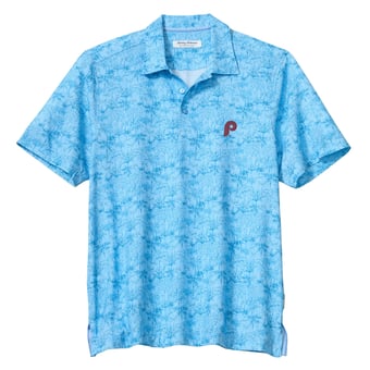 Men's Tommy Bahama Light Blue Philadelphia Phillies Bahama Coast Palm Retreat IslandZone Polo