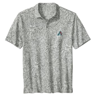 Men's Tommy Bahama  Gray Arizona Diamondbacks Wild Hibiscus Tri-Blend IslandZone Polo