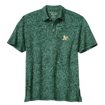 Men's Tommy Bahama  Green Athletics Wild Hibiscus Tri-Blend IslandZone Polo