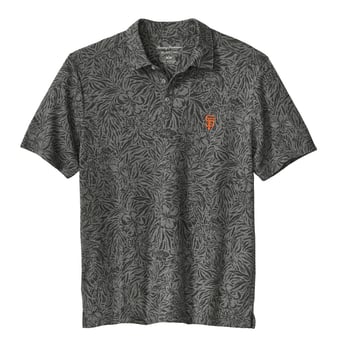 Men's Tommy Bahama  Black San Francisco Giants Wild Hibiscus Tri-Blend IslandZone Polo