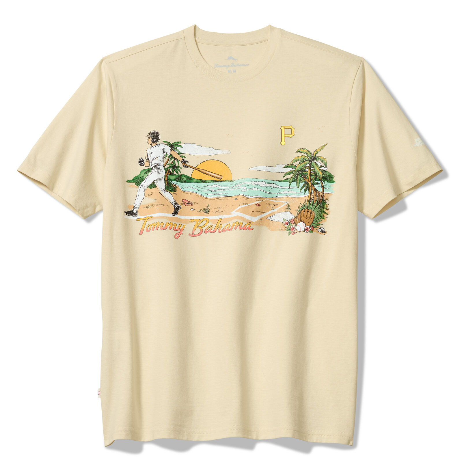 Tommy Bahama  Cream Pittsburgh Pirates Sunset Slugger T-Shirt