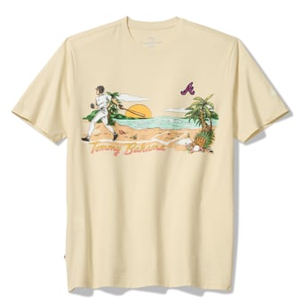 Tommy Bahama  Cream Atlanta Braves Sunset Slugger T-Shirt