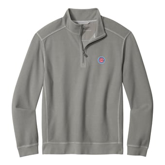 Men's Tommy Bahama Gray Chicago Cubs Montego Bay Half-Zip Sweatshirt
