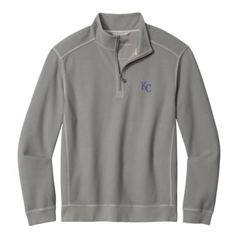 Men's Tommy Bahama Gray Kansas City Royals Montego Bay Half-Zip Sweatshirt