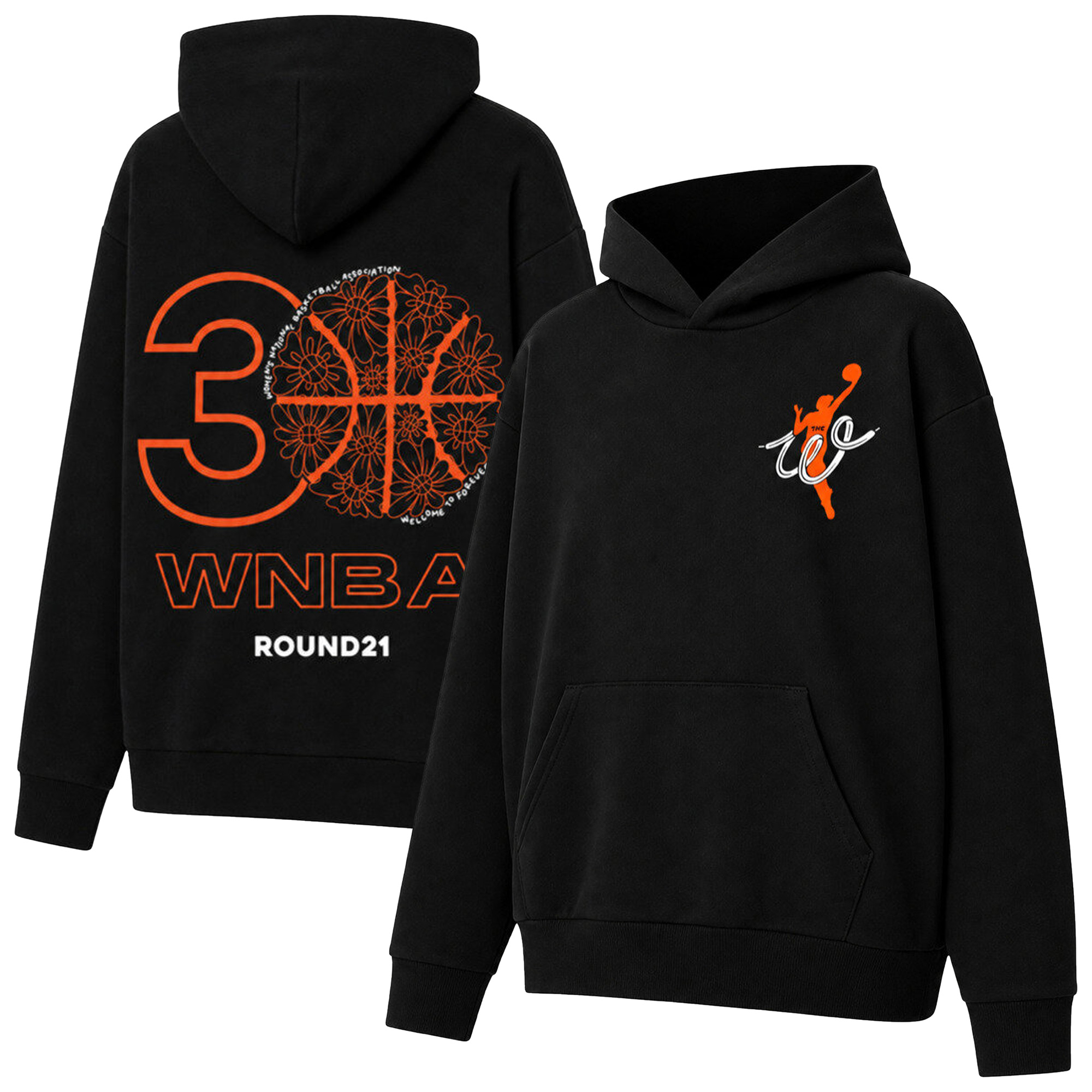 Unisex round21  Black WNBA Thirty Grows On Hoodie