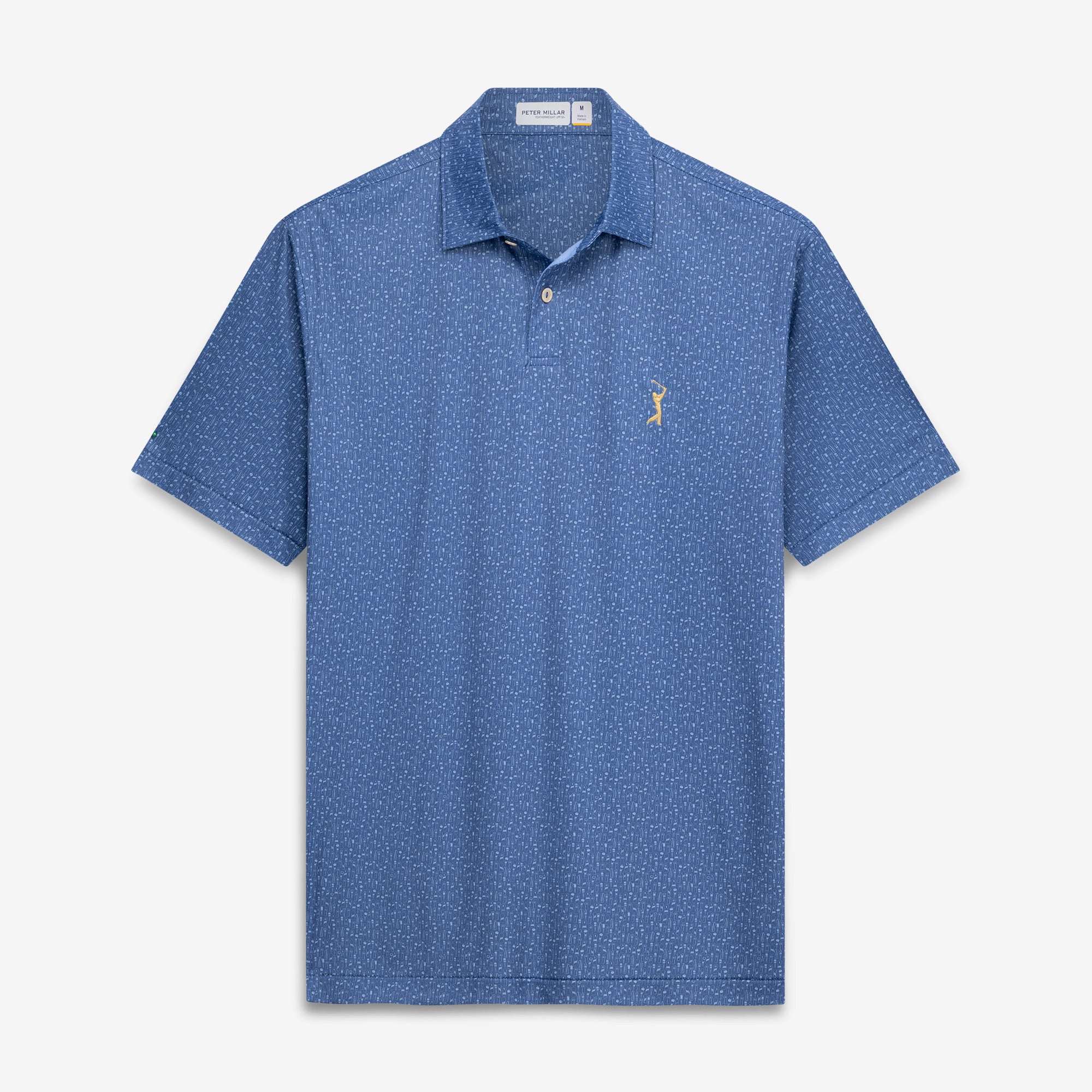 Men's Peter Millar Blue THE PLAYERS Featherweight Headcovers Performance Polo