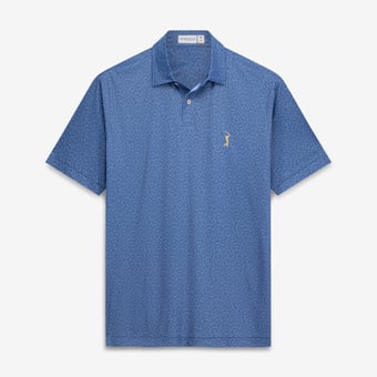 Men's Peter Millar Blue THE PLAYERS Featherweight Headcovers Performance Polo