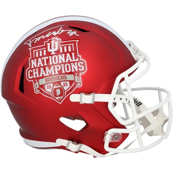 Fernando Mendoza Indiana Hoosiers Autographed College Football Playoff 2025 National Champions Riddell Logo Speed Replica Helmet