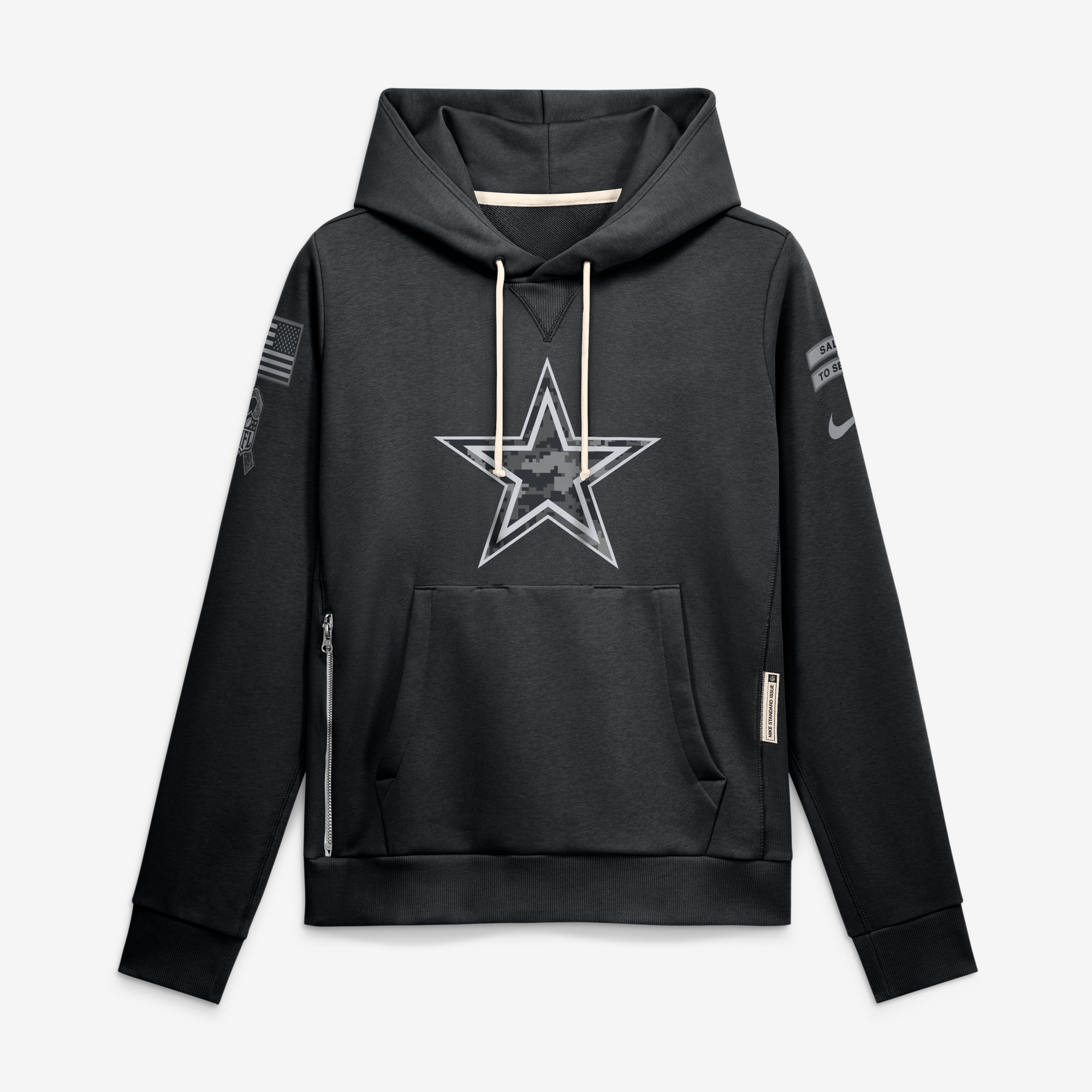 Women's Nike Black Dallas Cowboys 2026 Salute to Service Sideline Dri-FIT Pullover Hoodie