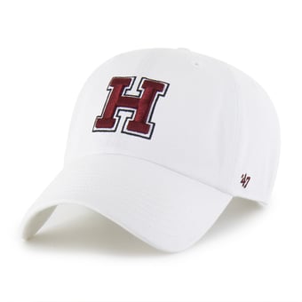 Men's '47 White Harvard Crimson Clean Up Adjustable Hat