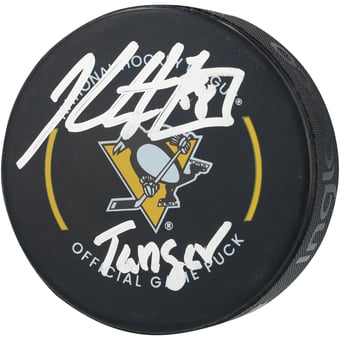 "Kris Letang Pittsburgh Penguins Autographed Official Game Puck with ""Tanger"" Inscription"