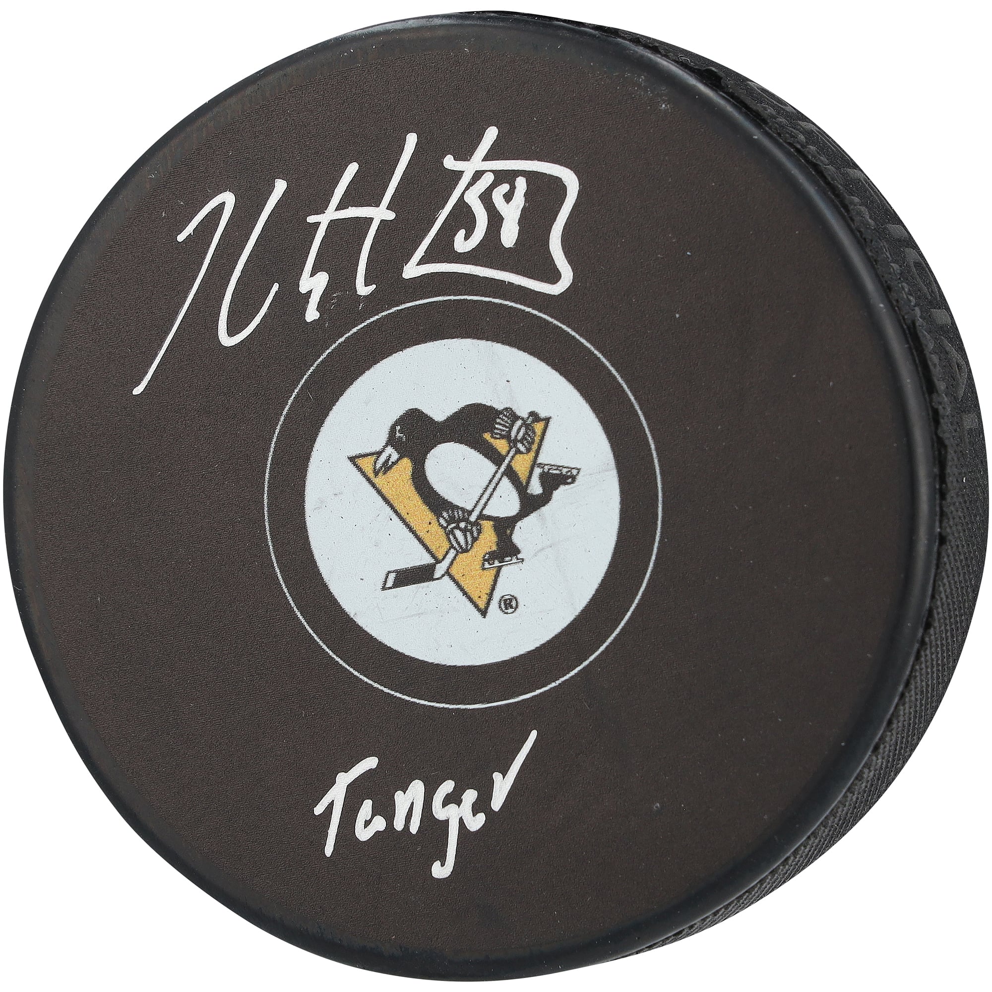 Kris Letang Pittsburgh Penguins Autographed Hockey Puck with "Tanger" Inscription