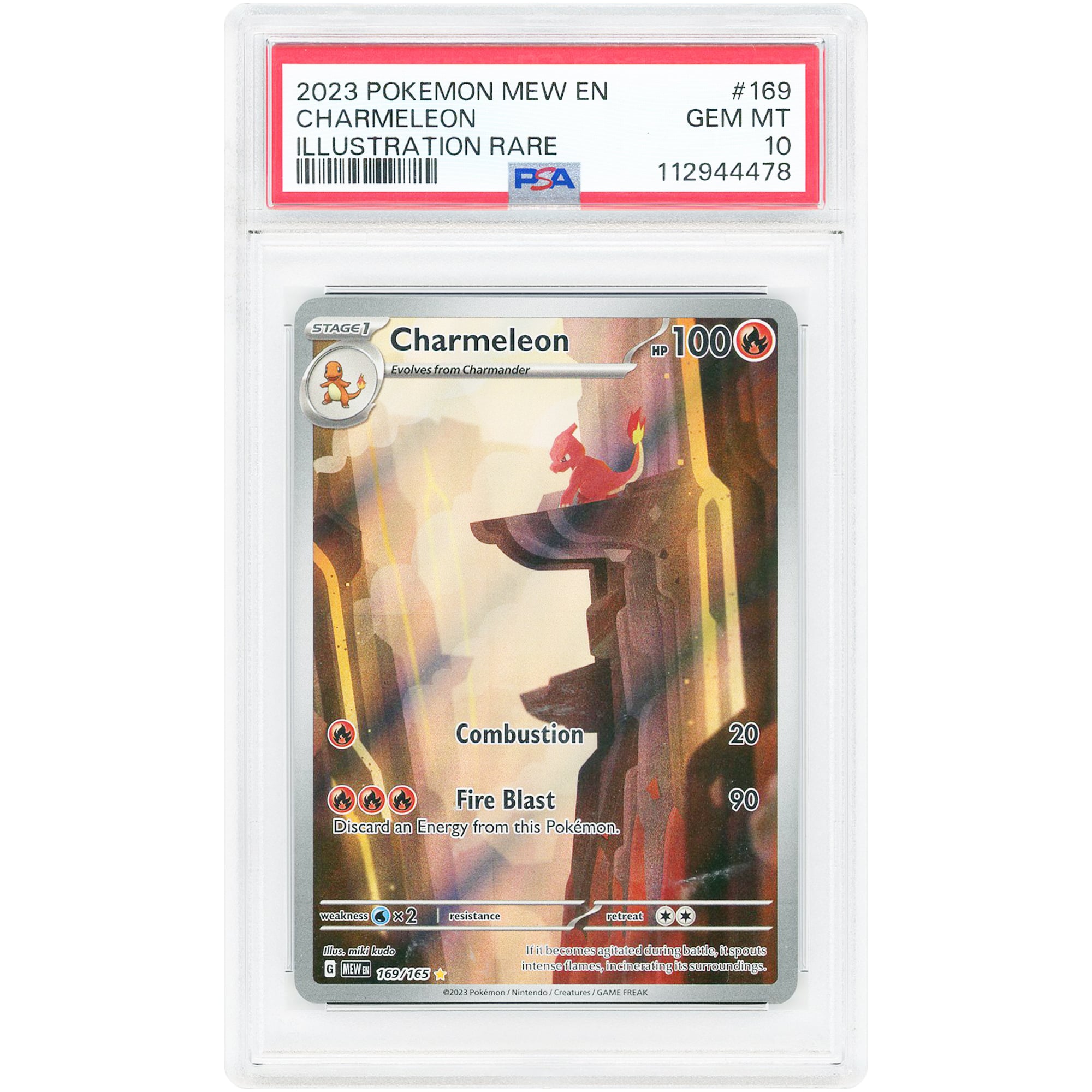 Charmeleon 2023 Pokemon 151 Illustration Rare #169 PSA Authenticated 10 Card