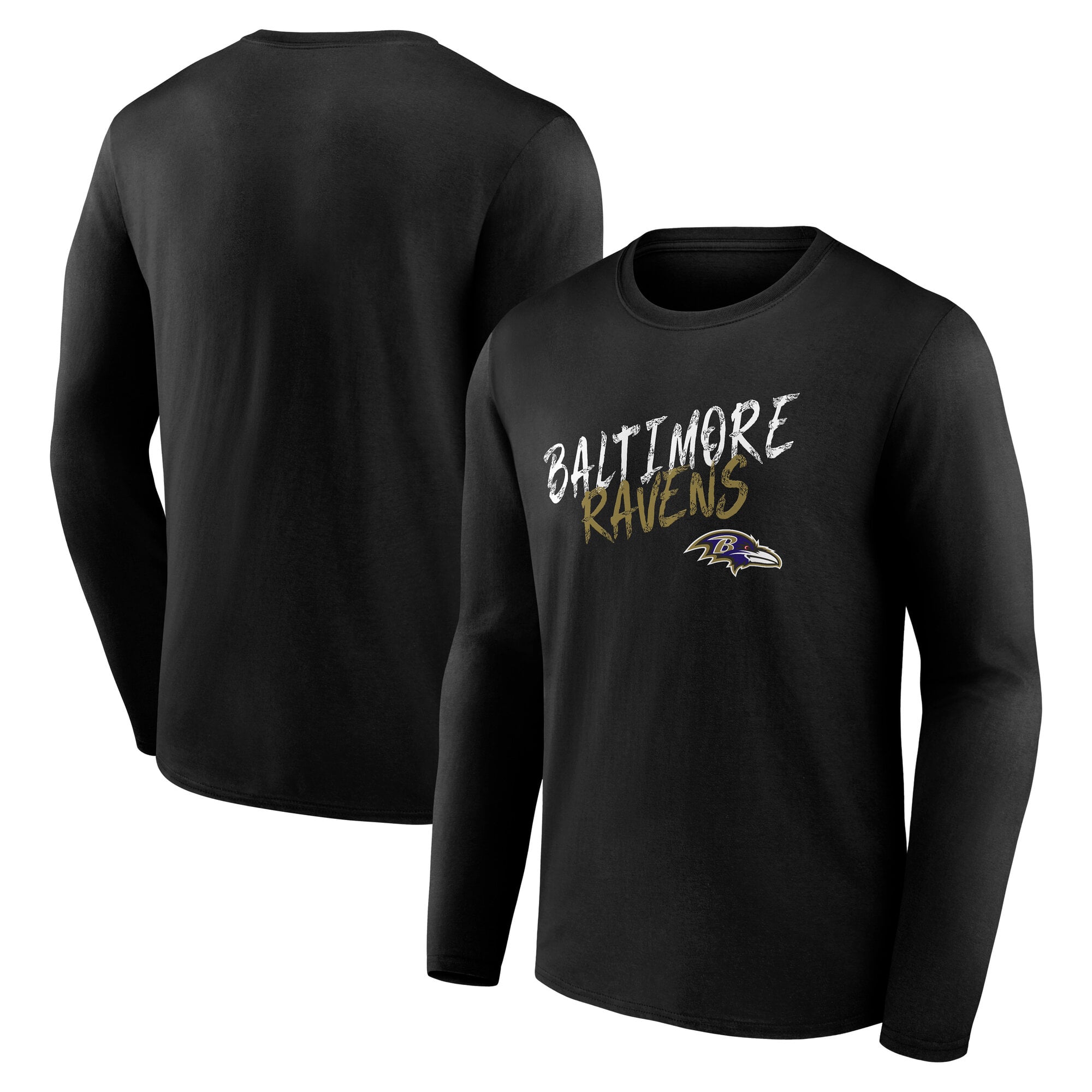Men's Black Baltimore Ravens Hustle Long Sleeve T-Shirt