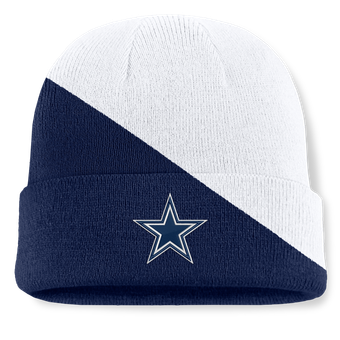 Men's Fanatics White/Navy Dallas Cowboys Tilt Cuffed Knit Hat
