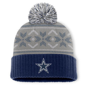 Men's Fanatics Navy/Gray Dallas Cowboys Snowday Cuffed Knit Hat with Pom