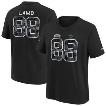 Youth Nike CeeDee Lamb Black Dallas Cowboys 2026 Salute to Service Name & Number T-Shirt