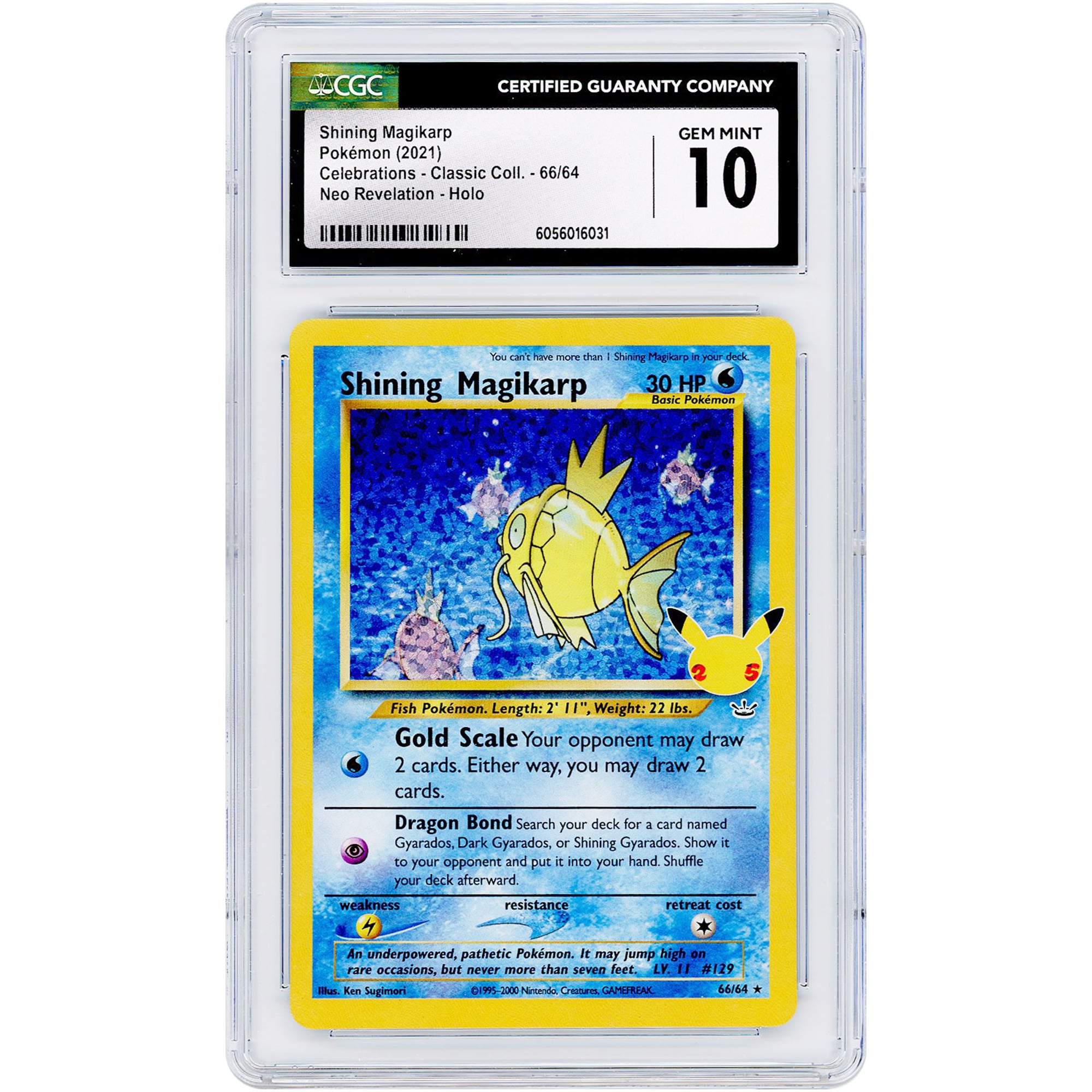 Shining Magikarp 2021 Pokemon Celebrations Classic Collection Holo #66 CGC Authenticated 10 Card
